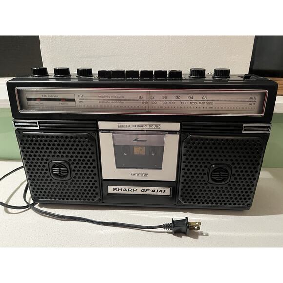 Vintage Sharp GF-4141 Boombox Radio Cassette Player Works! - Picture 1 of 11